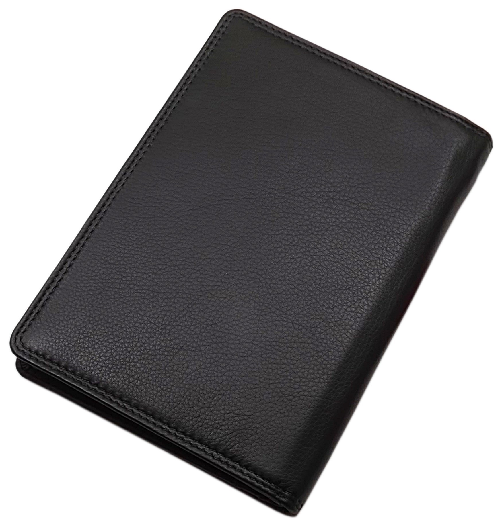 myledershop Herren Geldbörsen portafoglio grande nero vacchetta nappa