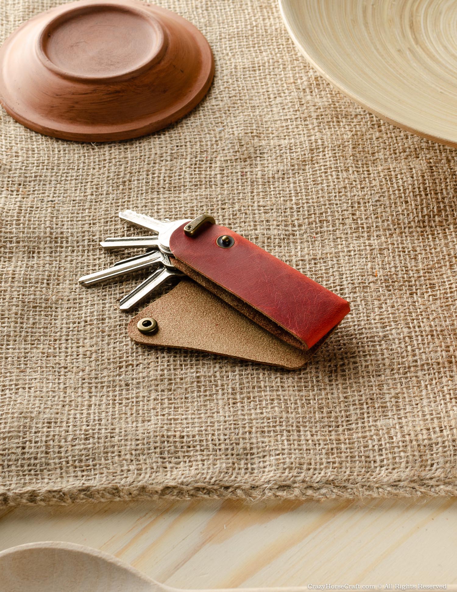 Crazy Horse Craft Minimalist Series set custodie pelle rosso fragola