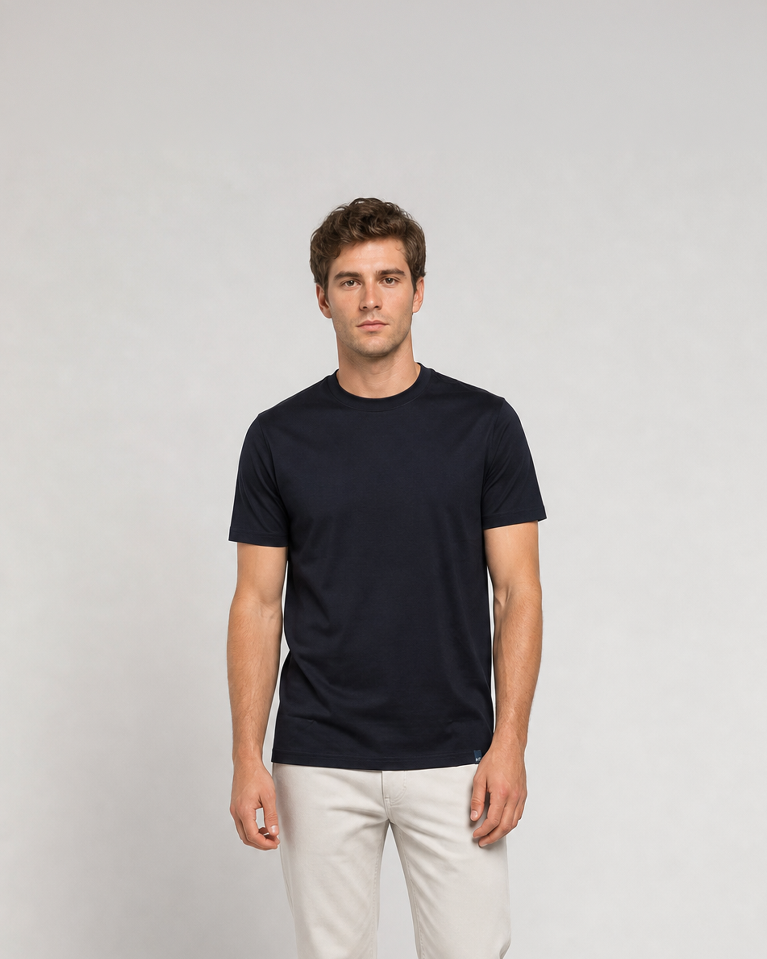 Miguel Bellido Polos y Camisetas Camiseta 100% algodón cuello redondo maglietta blu navy, cotone