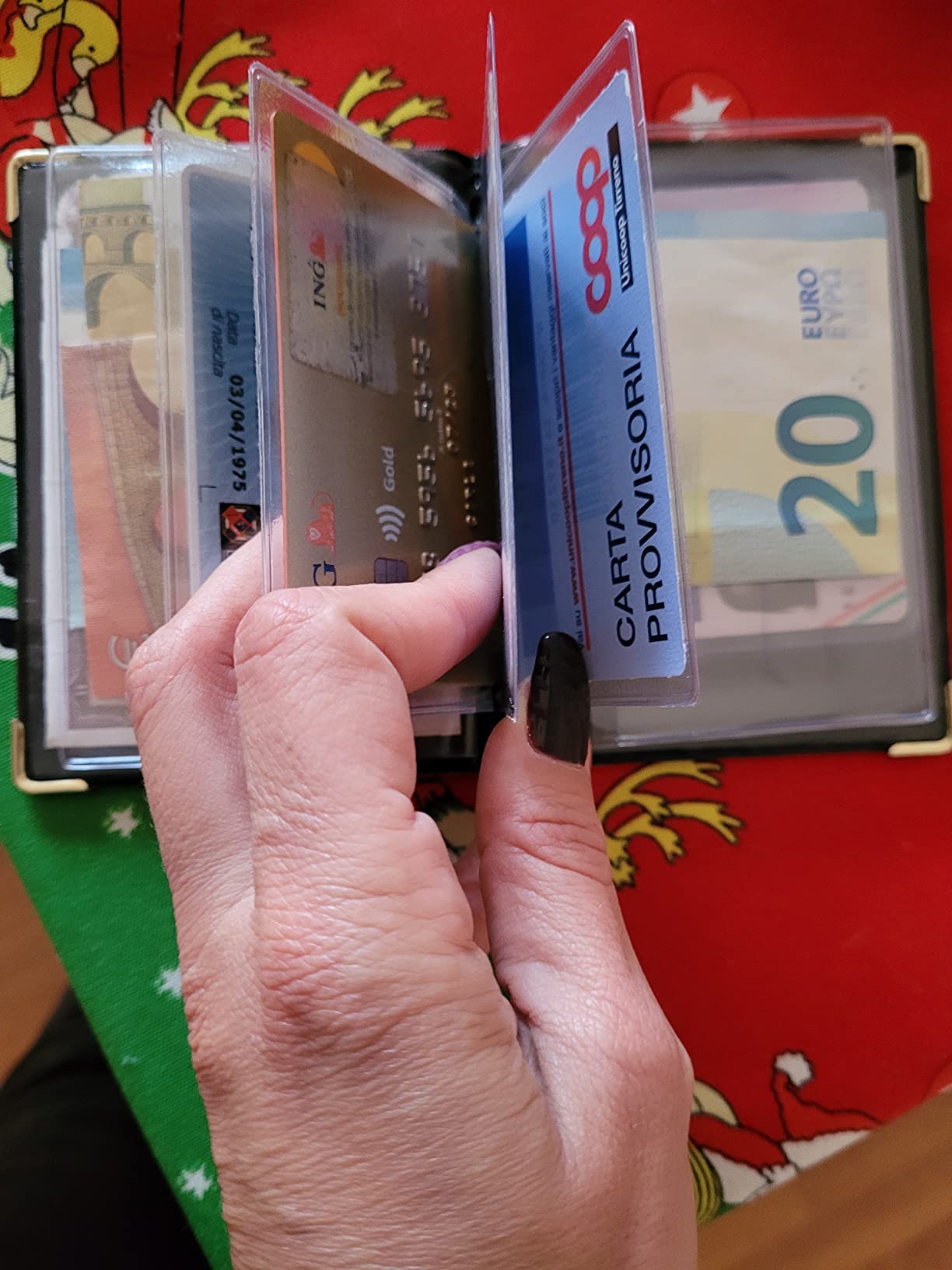 myledershop Karten- und Ausweisetuis Porta carte d'identità e carte di credito MJ-Design-Germany Design 4 Bianco