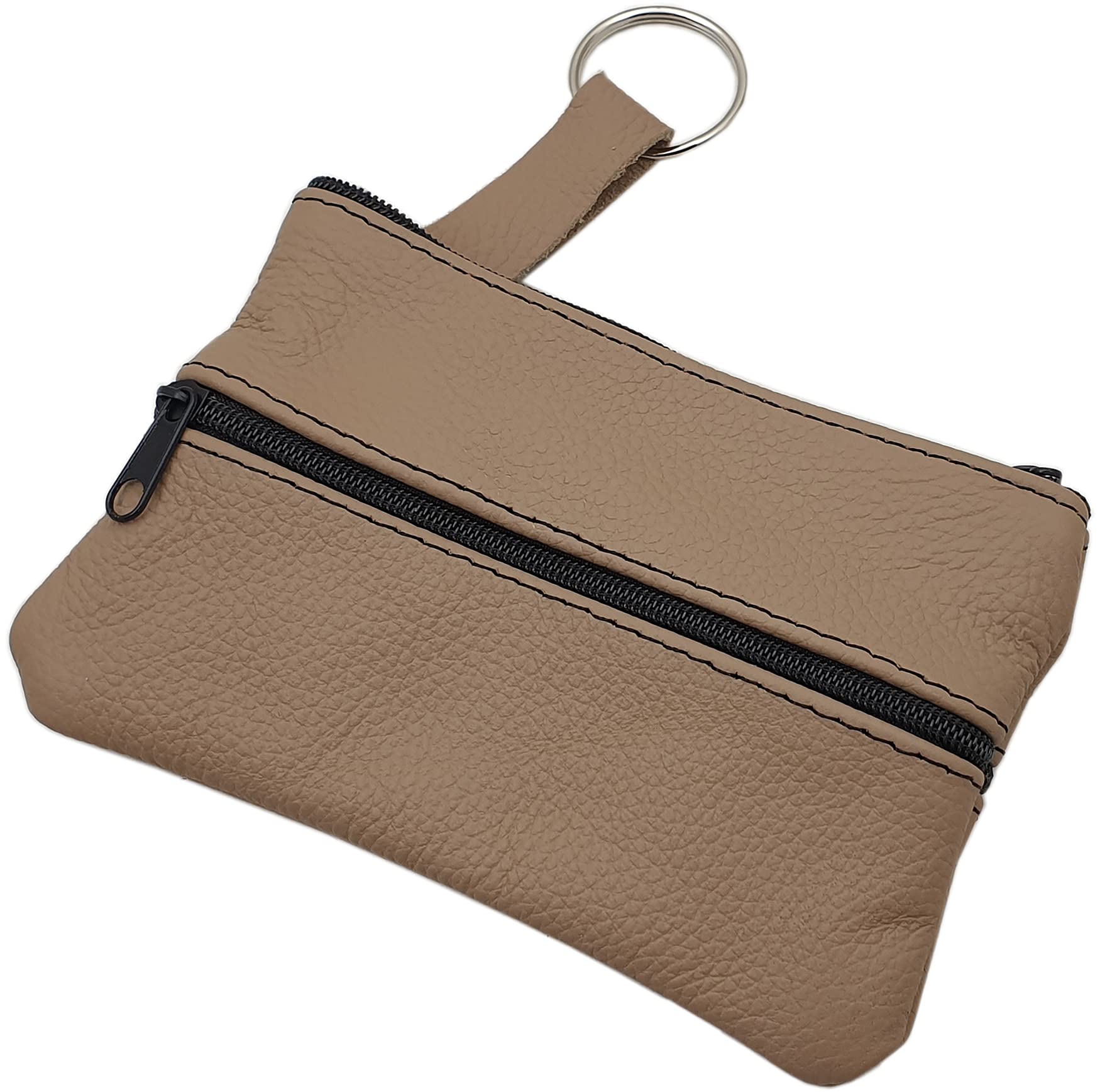 myledershop Schlüsseltaschen grande portachiavi in pelle beige scuro