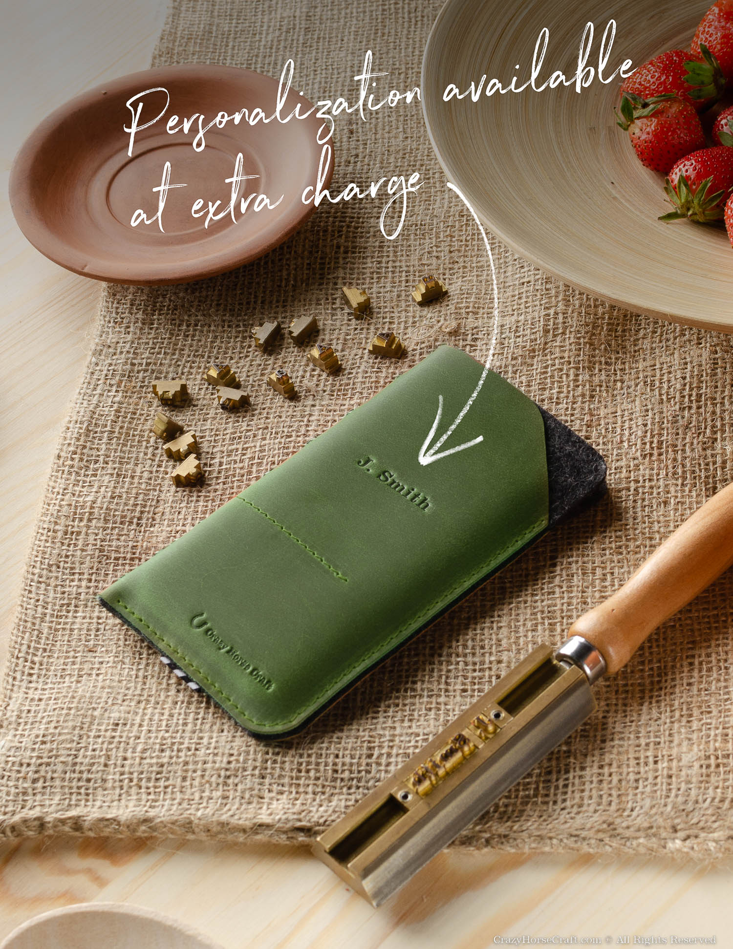 Crazy Horse Craft Phone Cases Leather Phone Case / Wallet with Card Pockets custodia iPhone Alpine Green