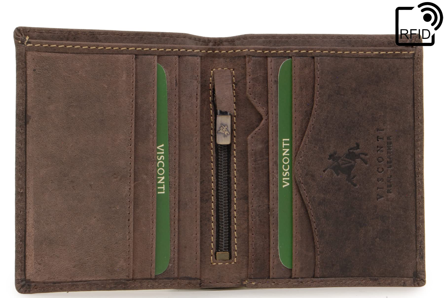 Visconti Hunters Wallets 705 Arrow portafoglio uomo pelle olio marrone RFID