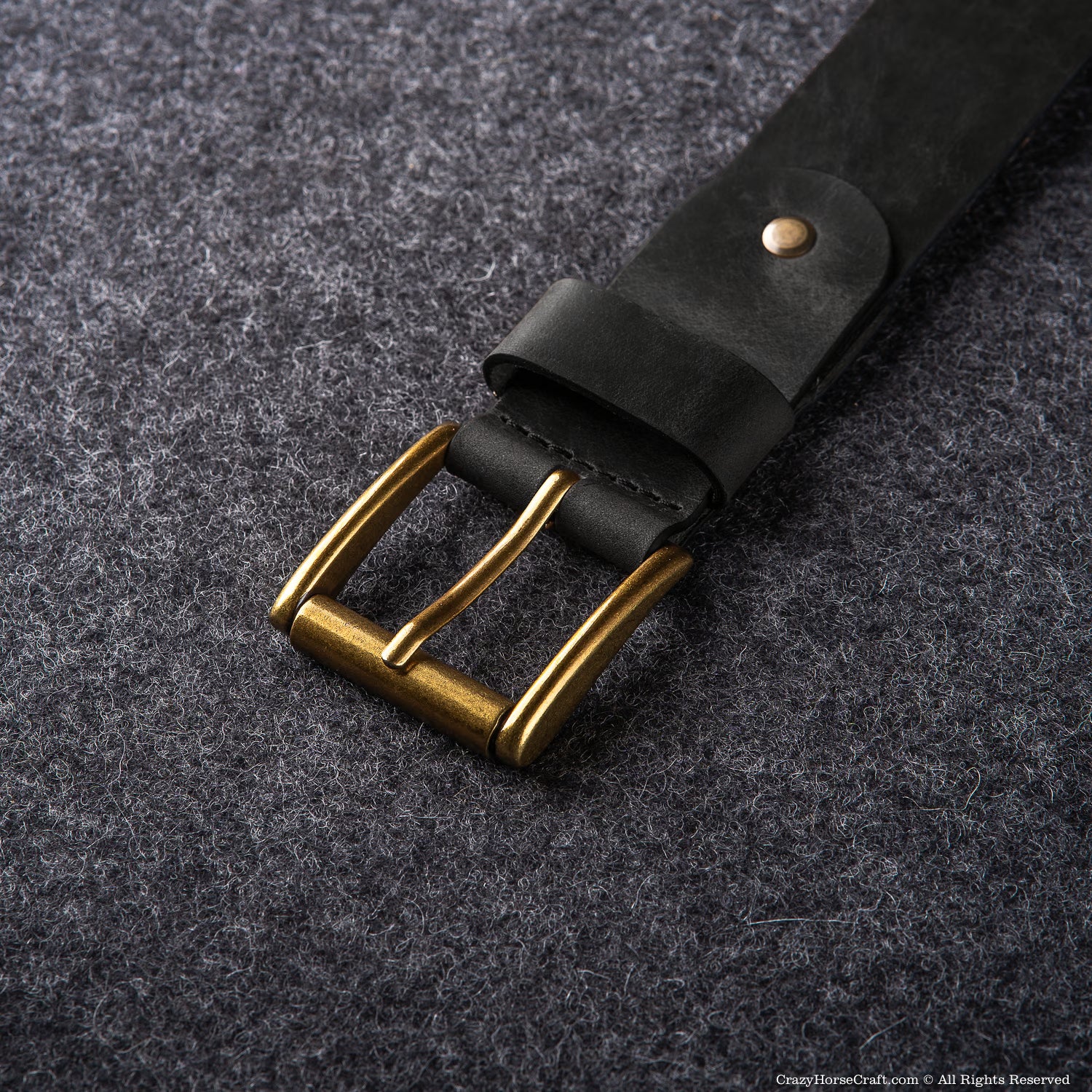 Crazy Horse Craft Belts cintura in pelle nera carbon black