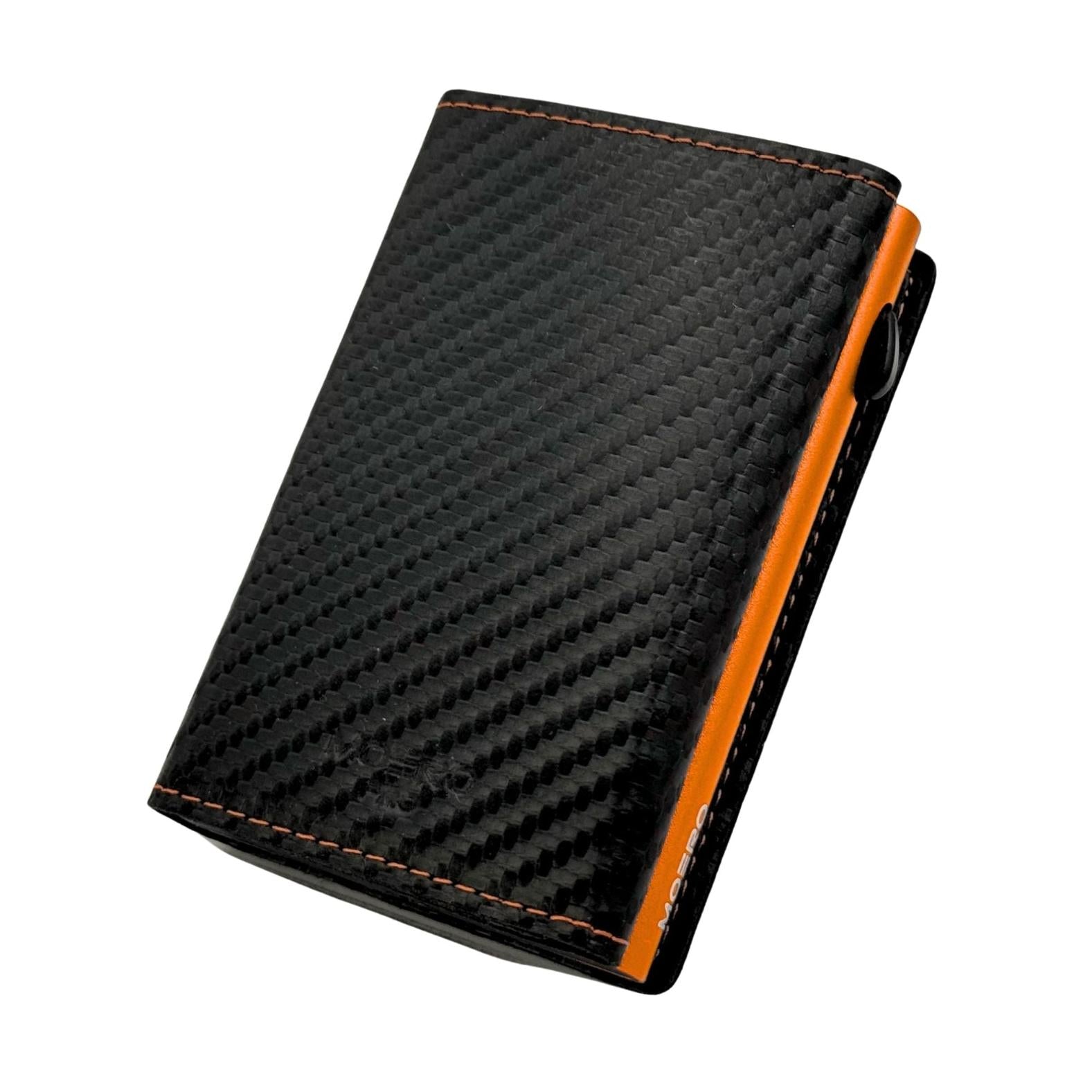 Moero Linea PRO Zip Carbon portafoglio Orange 4.0 con portamonete zip