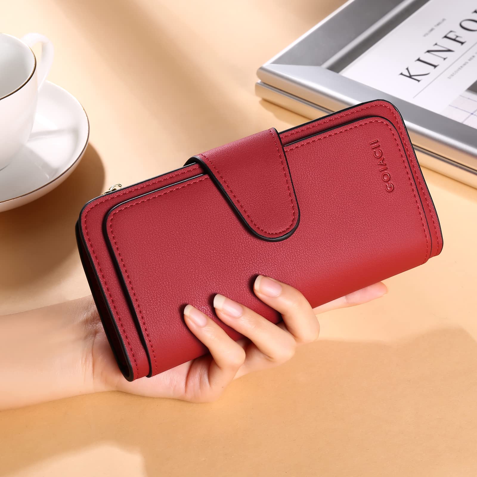 GOIACII WOMEN'S LARGE WALLET Portafoglio lungo donna RFID