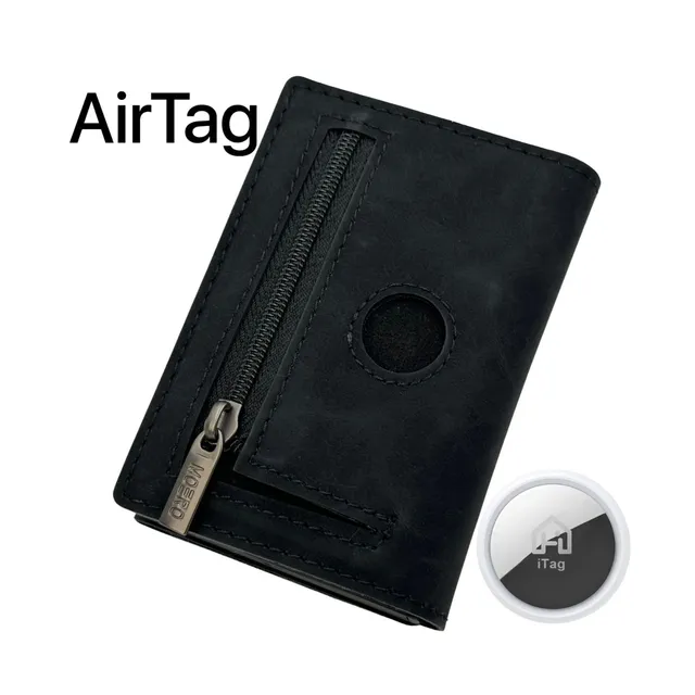 Moero Linea AirTag AirTag PRO Vintage Black portafoglio Nero RFID