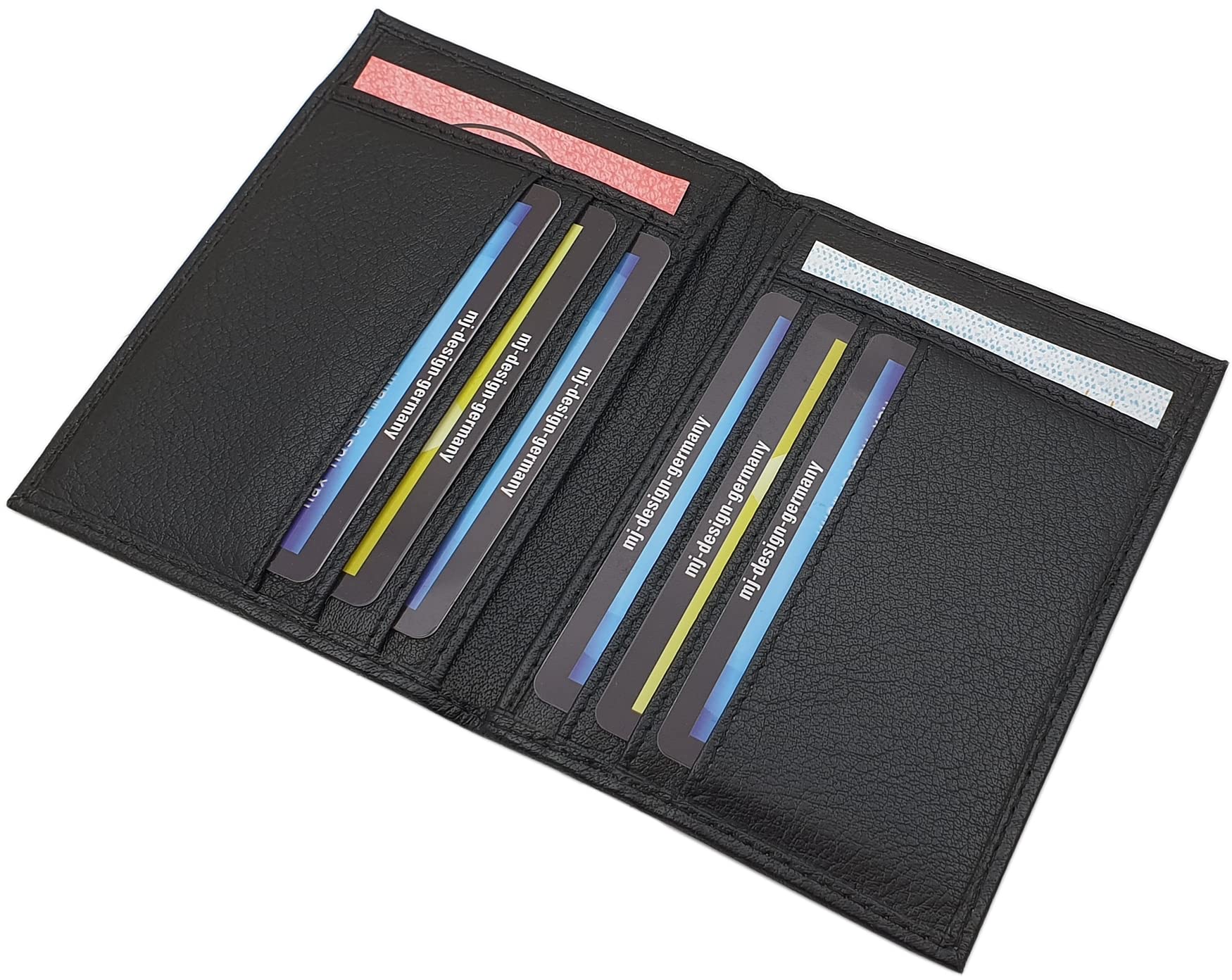 myledershop Karten- und Ausweisetuis portacarte nero RFID pelle di bufalo