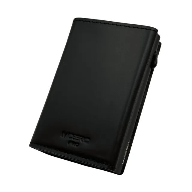 Moero Linea PRO Zip portafoglio nero in vera pelle RFID