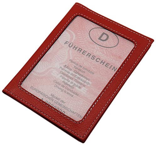 myledershop Karten- und Ausweisetuis porta carte d'identità rosso