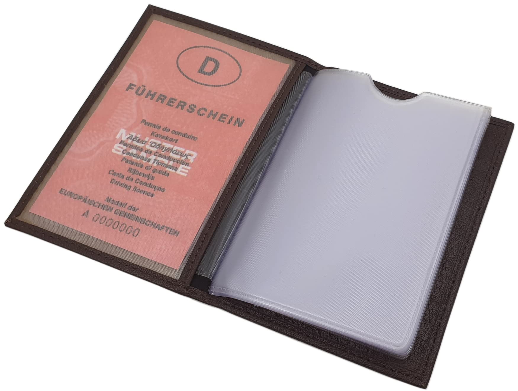 myledershop Karten- und Ausweisetuis porta carte Marrone RFID NFC