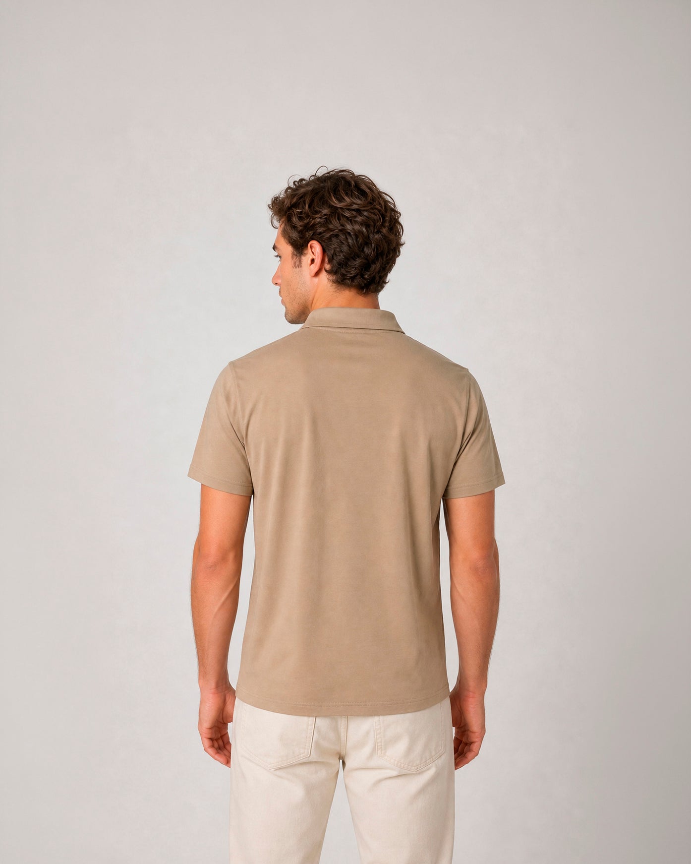 Miguel Bellido Polos y Camisetas Polo Interlock 100% algodón cuello camisa polo Beige S morbido