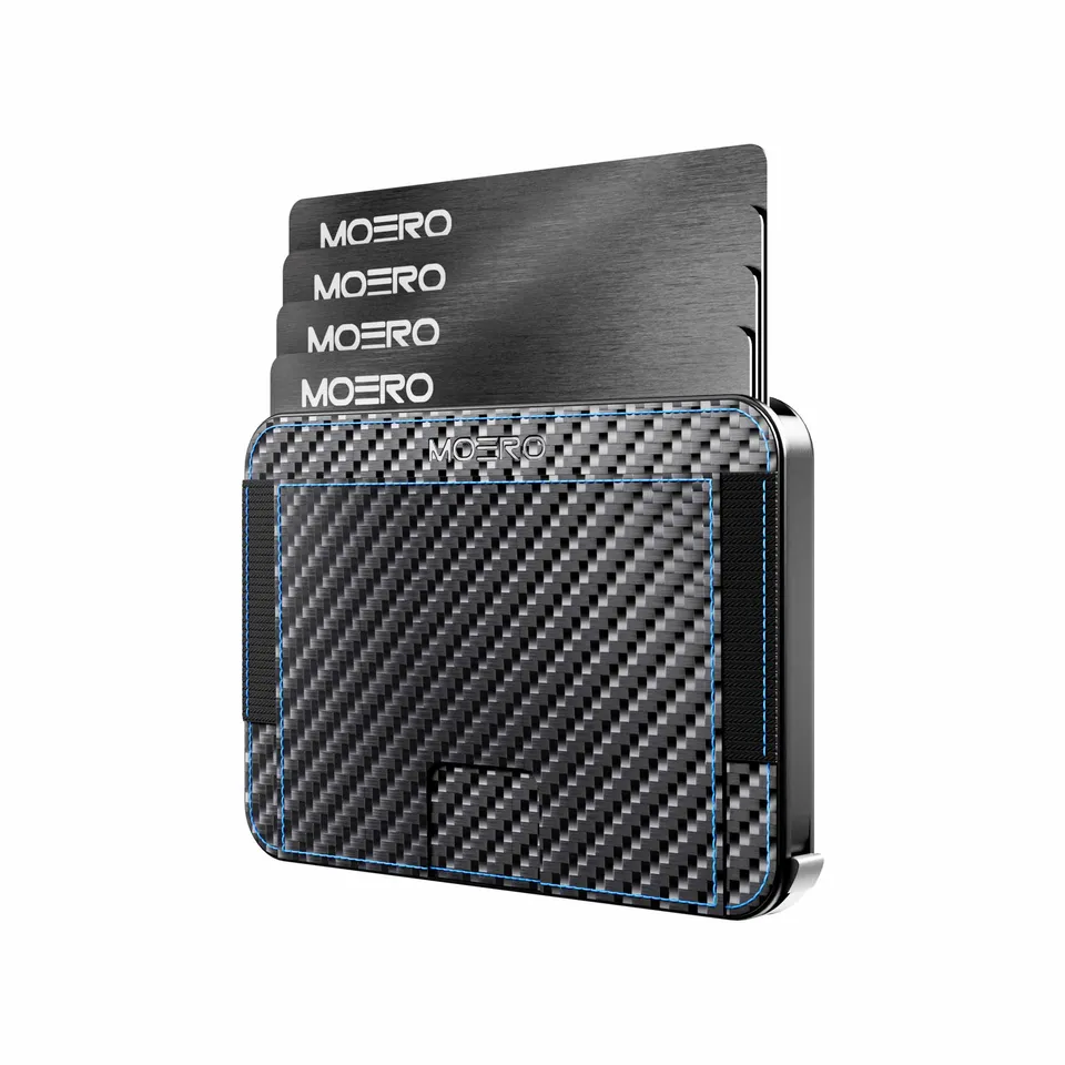 Moero Linea M2 M2 Pro Carbon Racing Blue portafoglio MagSafe RFID