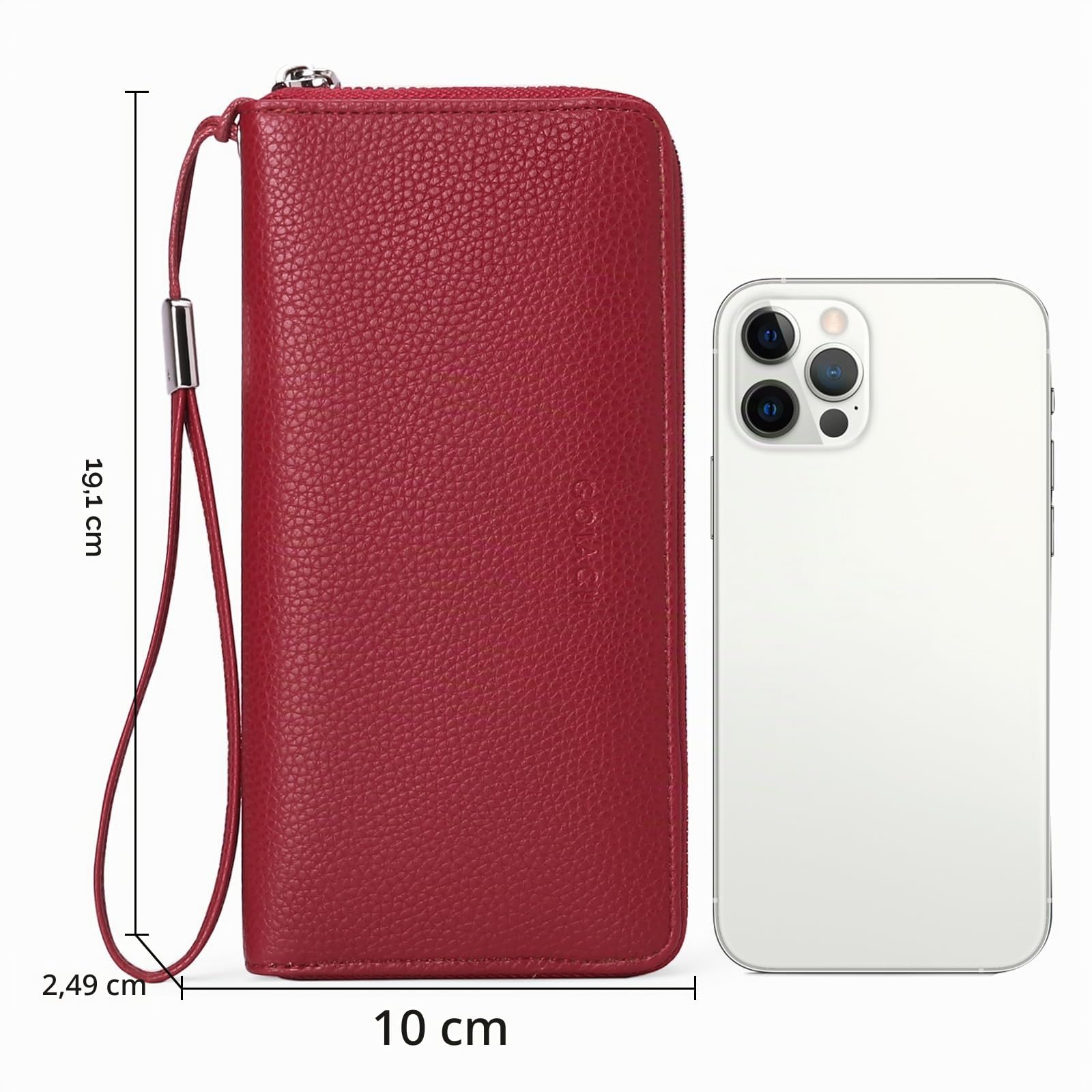 GOIACII WOMEN'S LARGE WALLET portafoglio donna A02 vino rosso RFID