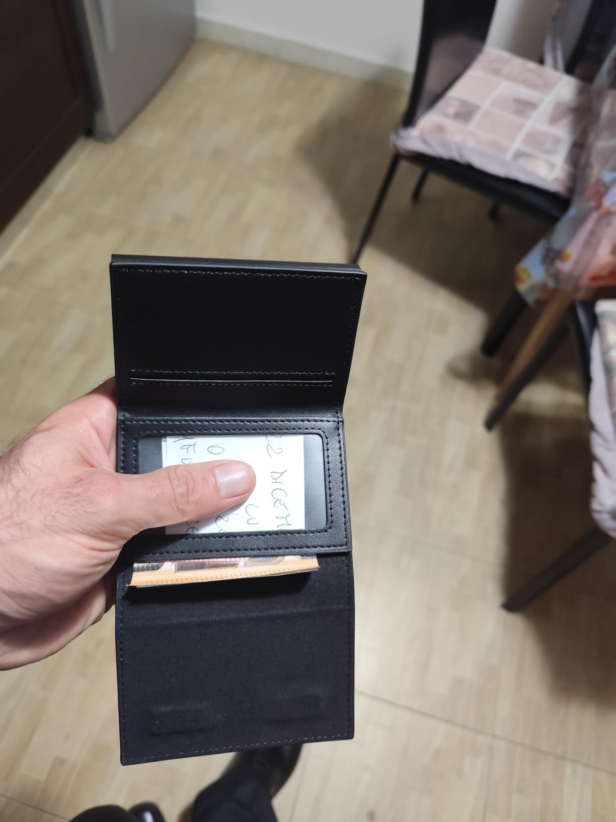 TENBST Card Holder portafoglio slim nero RFID con portamonete