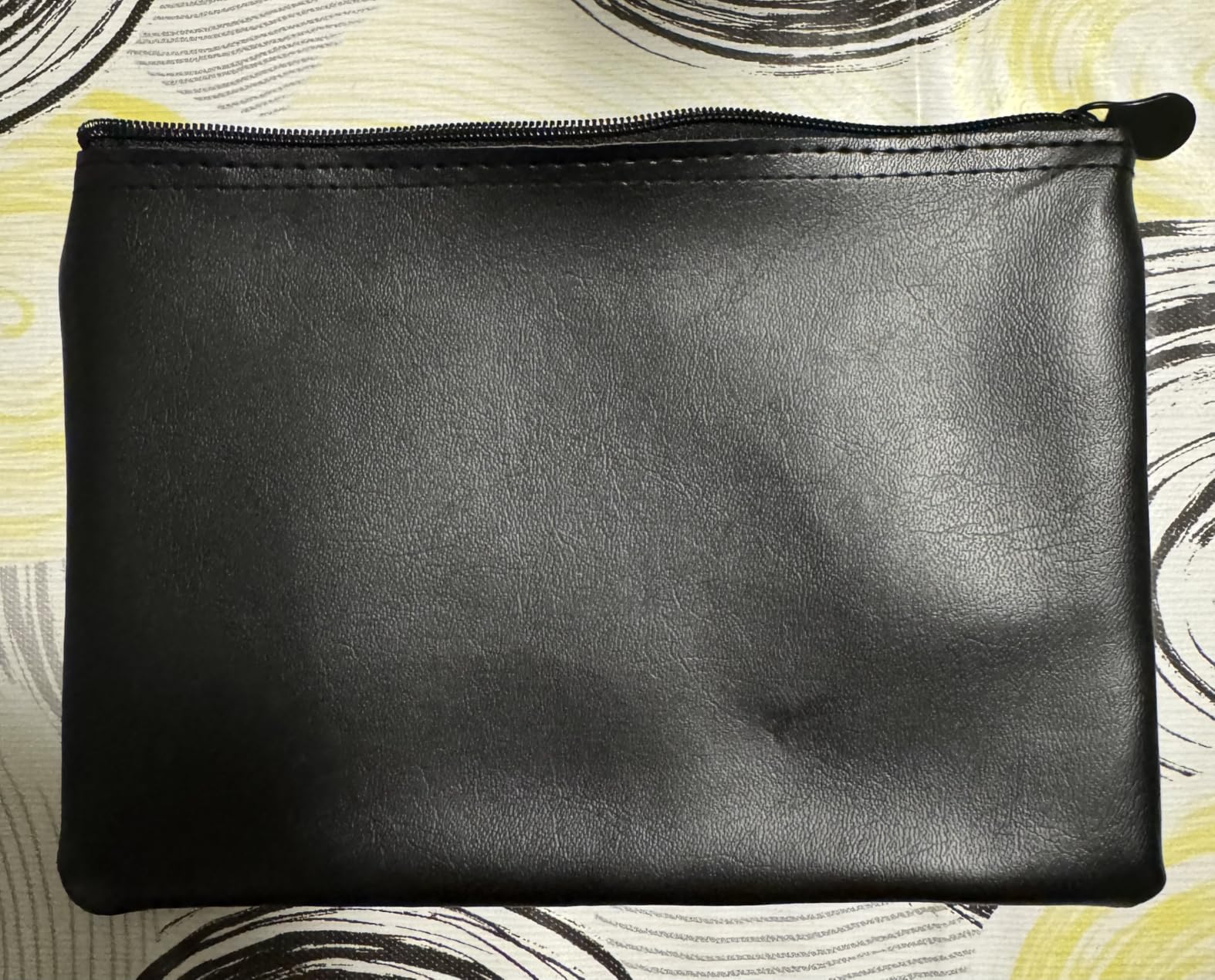 myledershop Banktaschen XL Portafoglio per banconote portafoglio nero con cerniera