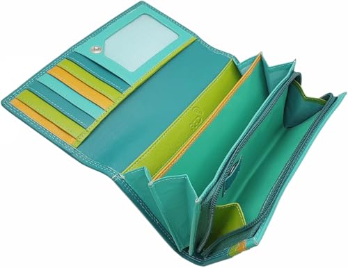 myledershop Damen Geldbörsen portafoglio grande nero RFID NFC