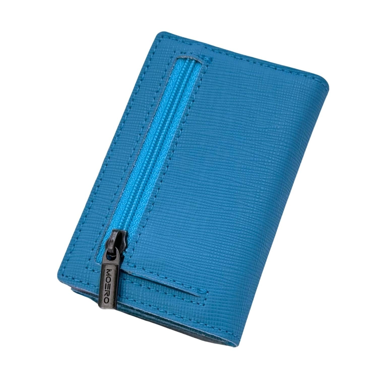 Moero Linea PRO Zip Saffiano portafoglio Azzurro Sierra 4.0 RFID