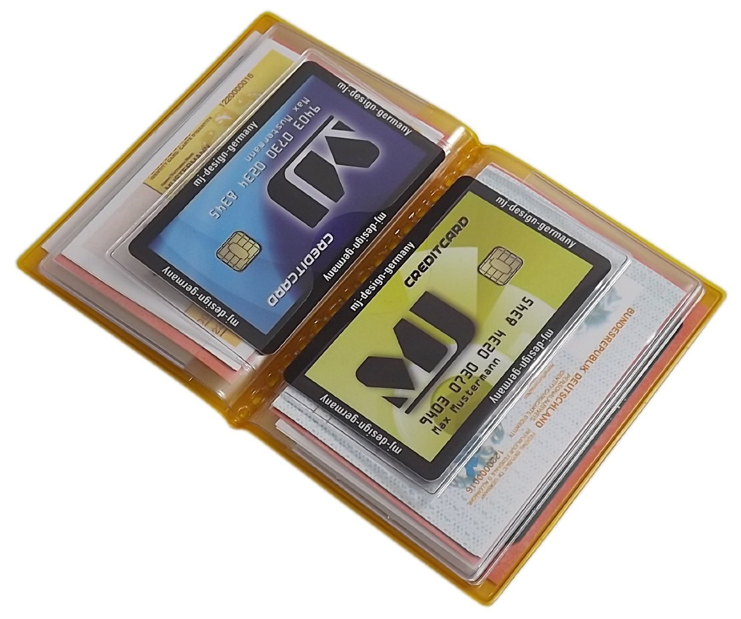 myledershop Karten- und Ausweisetuis MJ-Design-Germany porta carte 12 scomparti colori assortiti