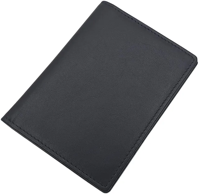 myledershop Karten- und Ausweisetuis porta carte RFID NFC nero in vacchetta