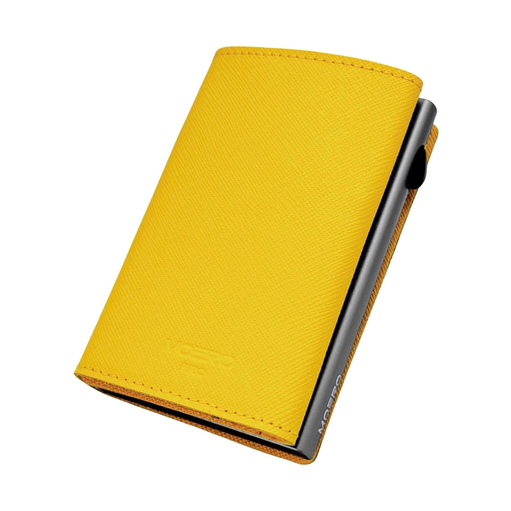 Moero Linea PRO Saffiano portafoglio giallo in vera pelle RFID