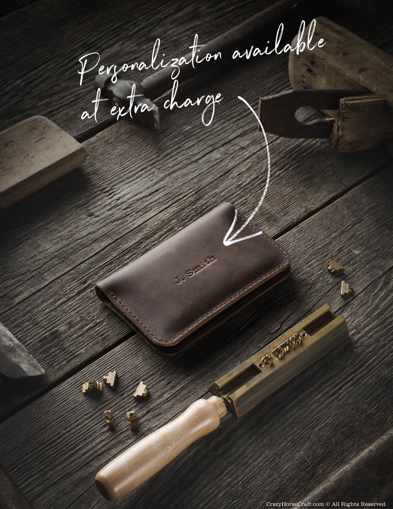 Crazy Horse Craft Wallets & Card Holders portafoglio Wood Brown pelle