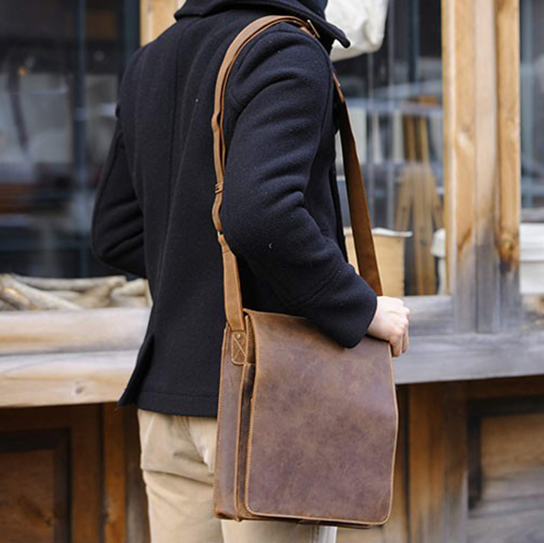 Visconti Hunters Bags 18410 Jasper borsa messenger in pelle Olio Marrone