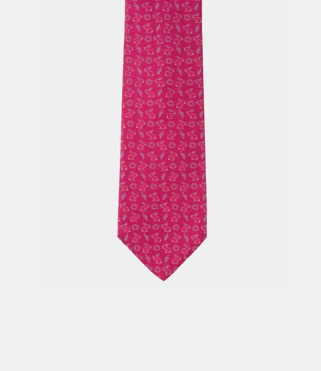 Miguel Bellido Corbatas Corbata de seda natural con micromotivos cravatta in seta rosa