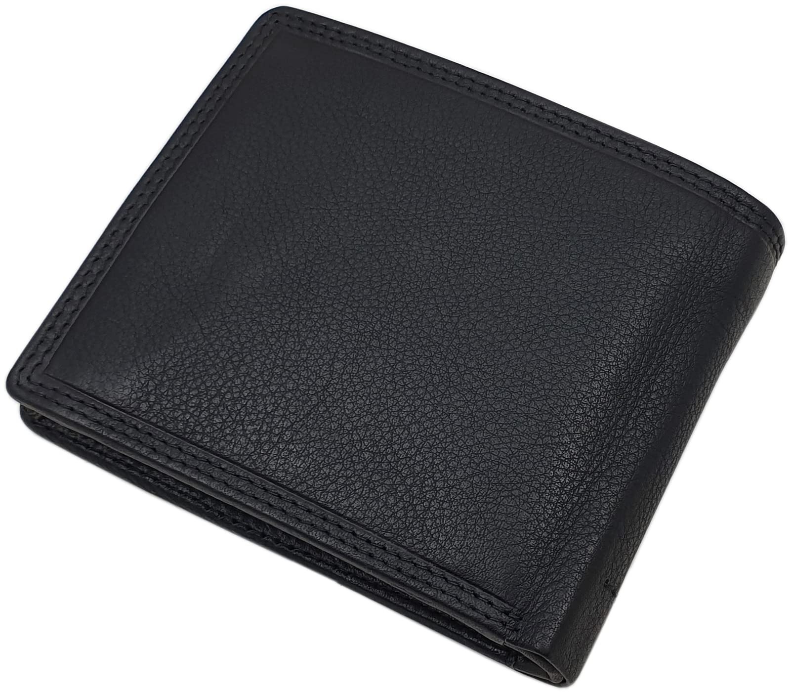 myledershop Herren Geldbörsen Vacchetta portafoglio uomo nero molti scomparti