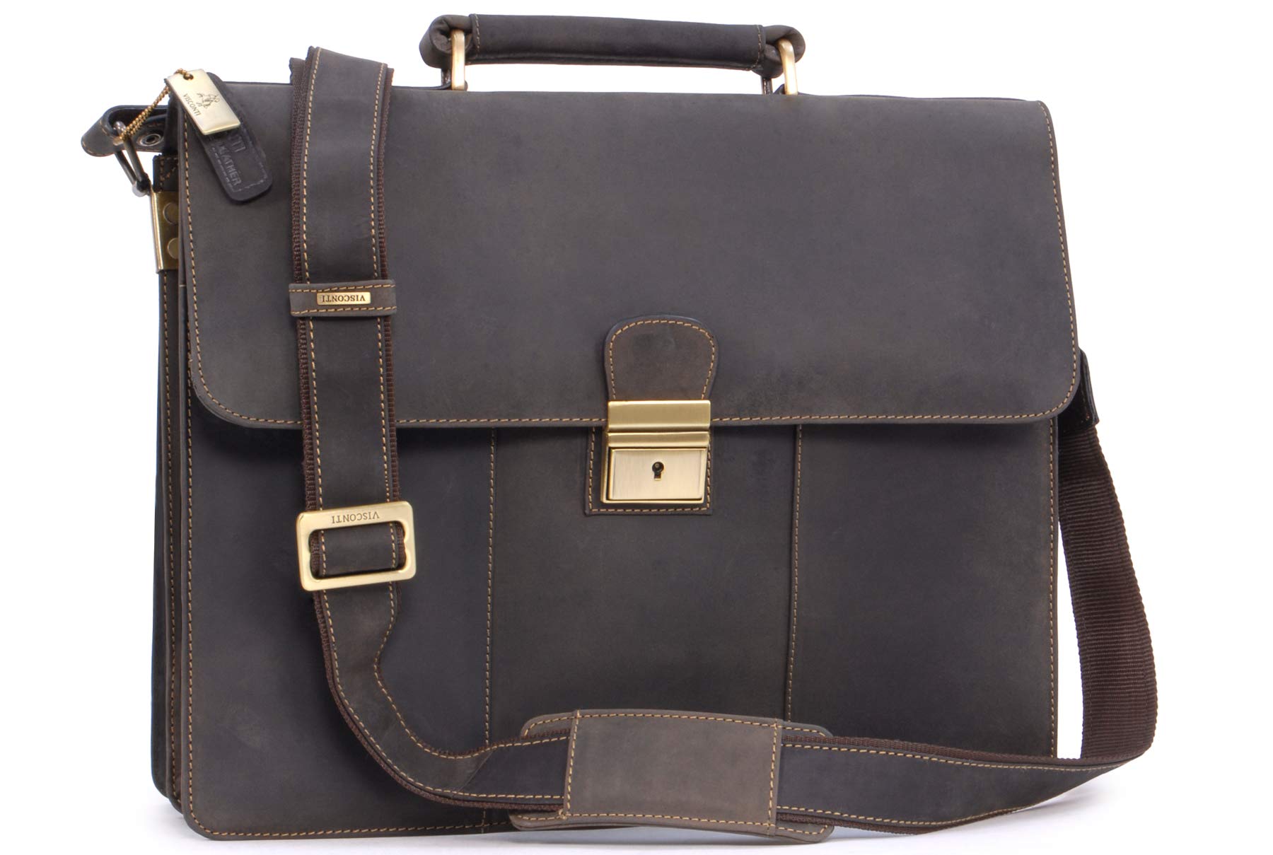 Visconti Hunters Bags 16038 Apollo borsa a tracolla in pelle marrone olio
