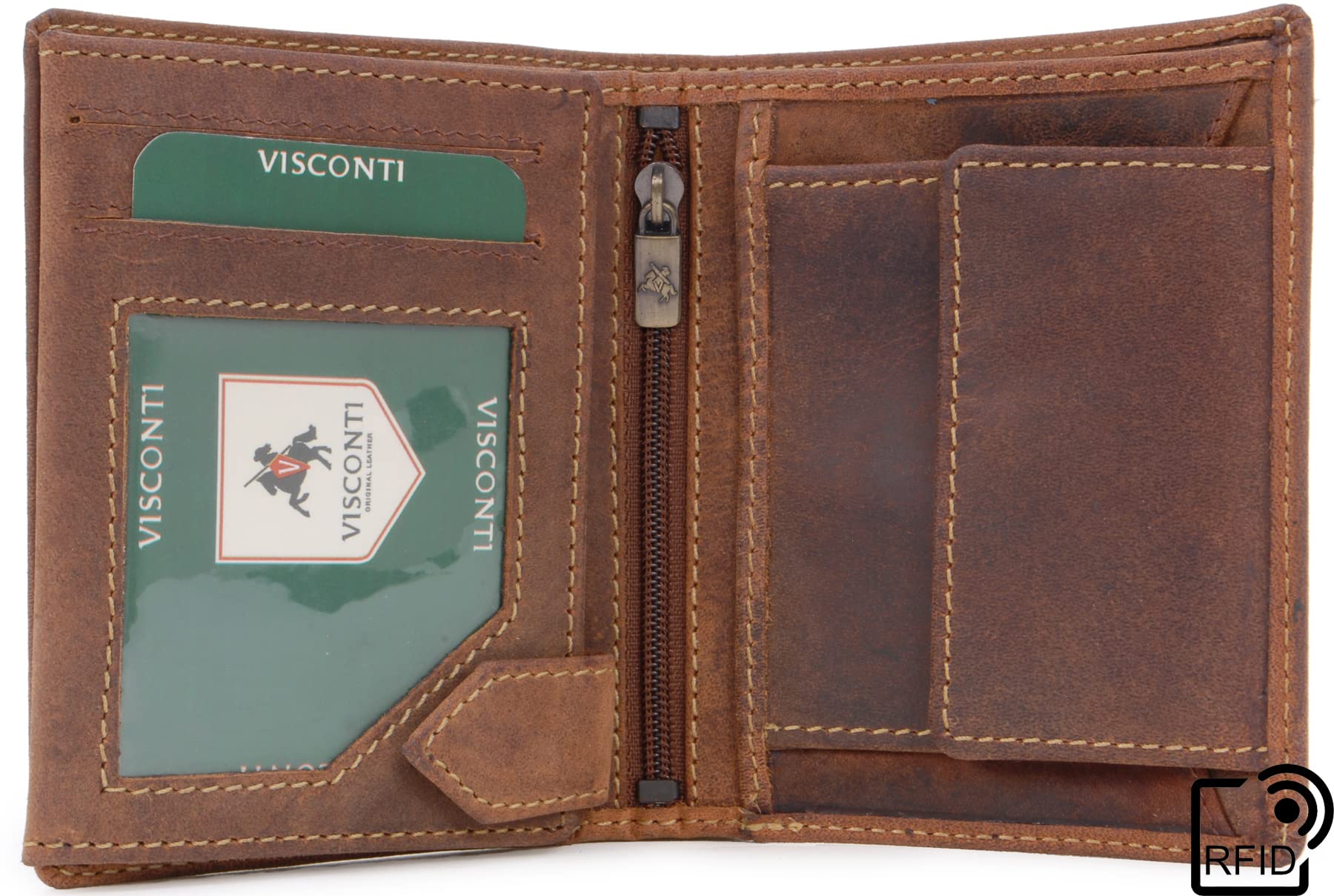 Visconti Hunters Wallets 708 Spear portafoglio uomo Olio Marrone Chiaro RFID