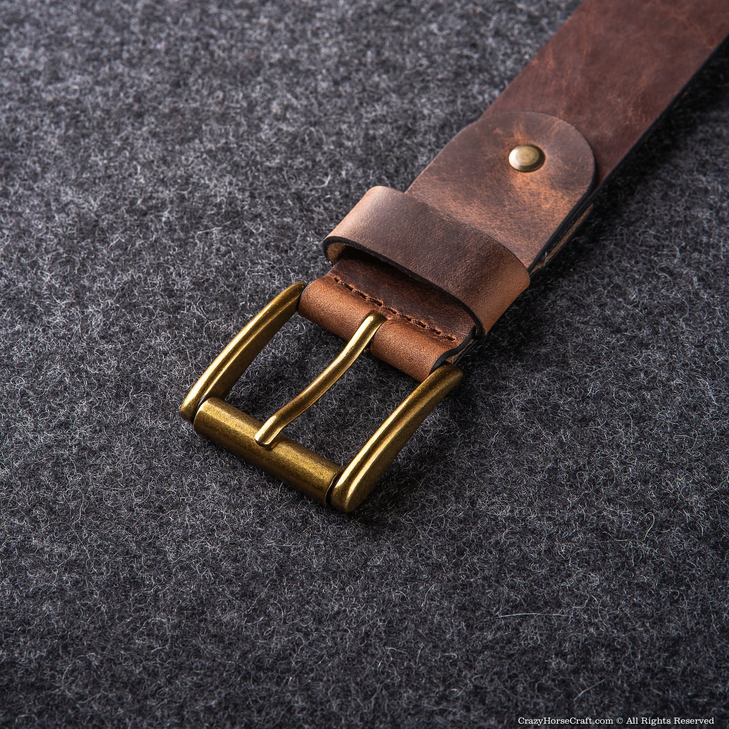 Crazy Horse Craft Belts Vegetable Tanned Leather Belt cintura marrone classica