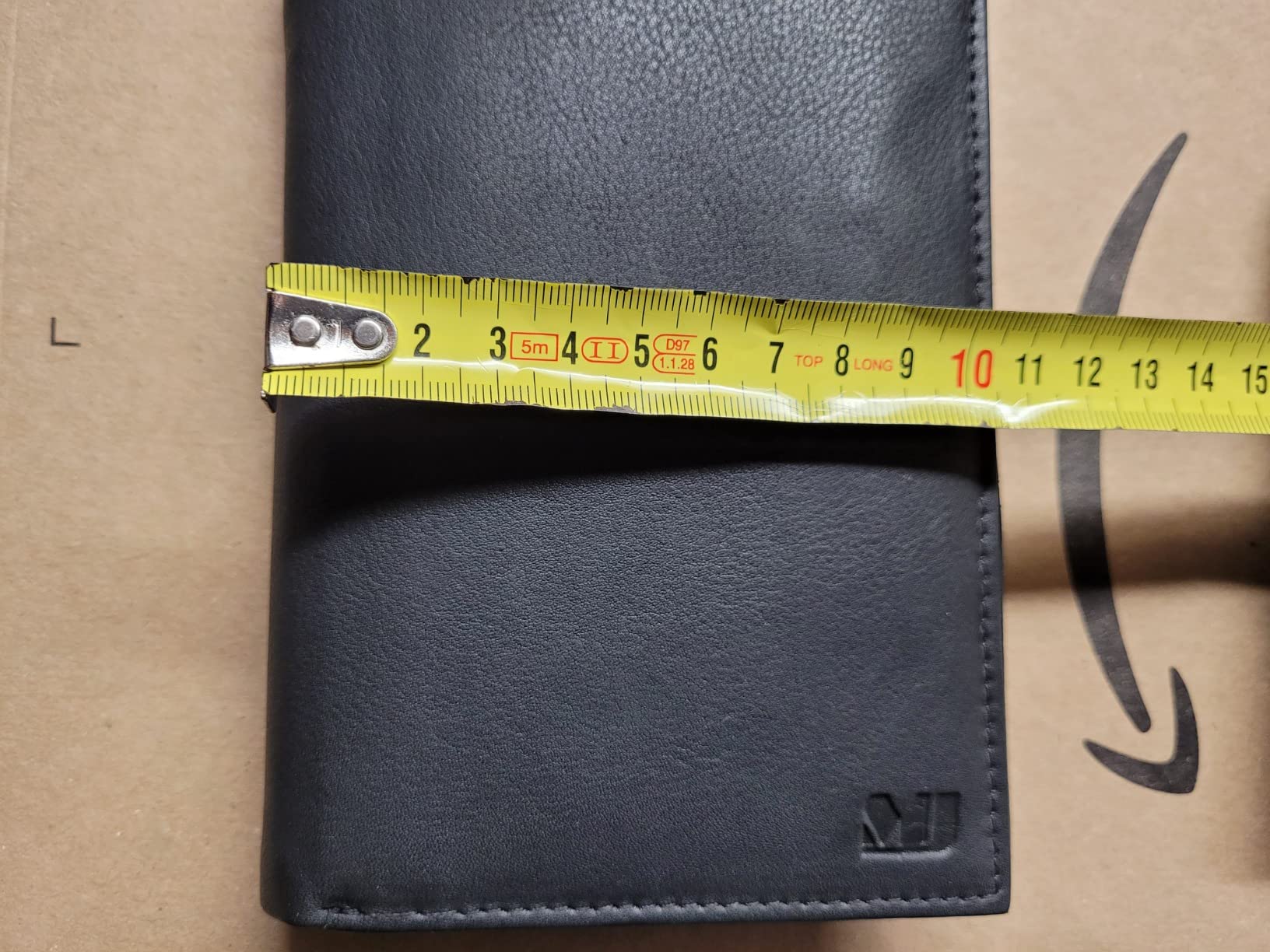 myledershop Herren Geldbörsen portafoglio grande nero in pelle di vitello