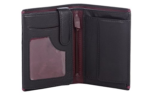 Visconti Heritage HT51 portafoglio uomo quadruplo nero bordeaux compatto
