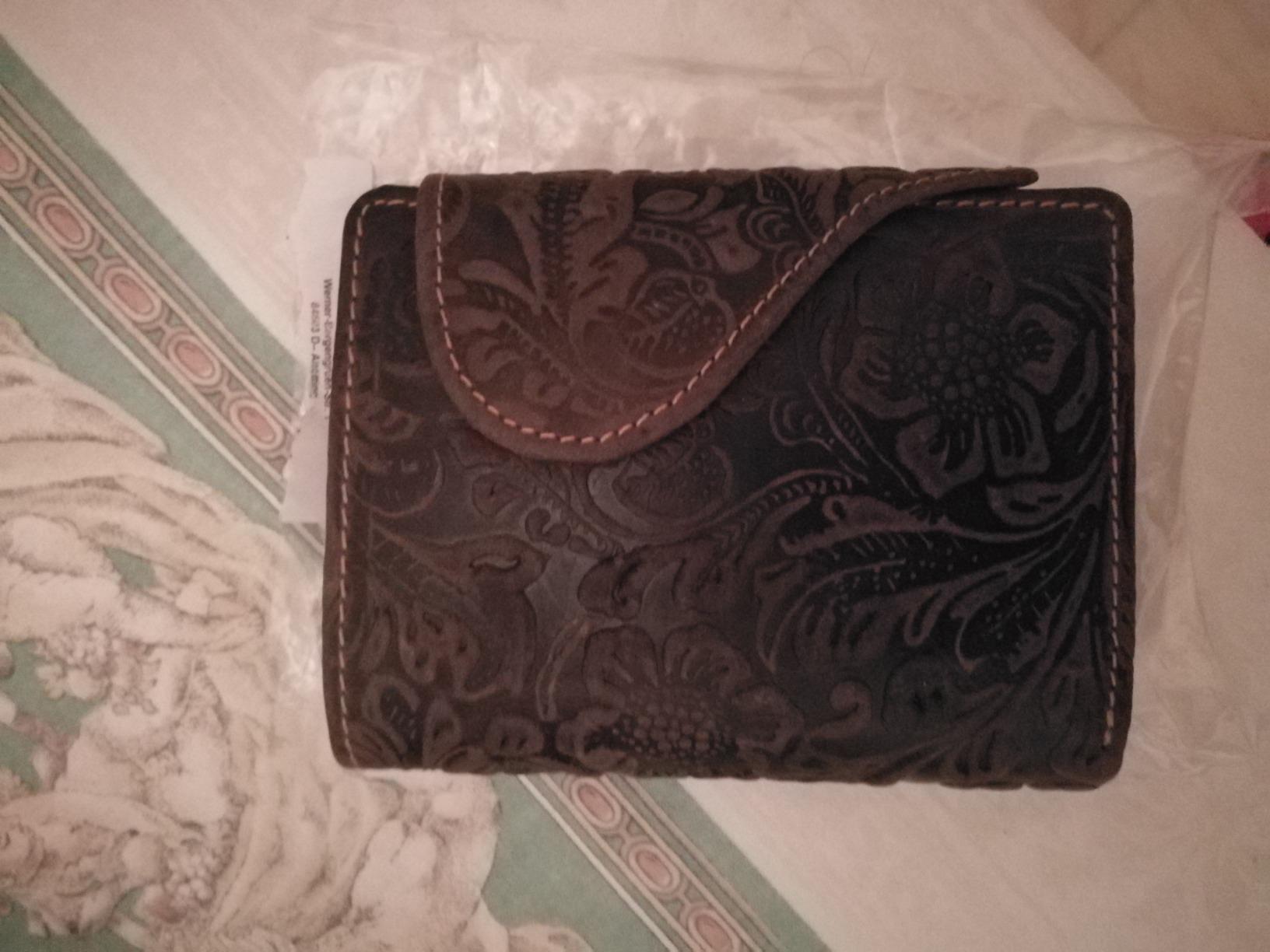 myledershop Damen Geldbörsen Vacchetta portafoglio donna Marrone RFID