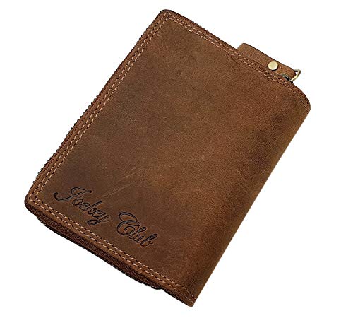 myledershop Damen Geldbörsen portafoglio donna cognac pelle bufalo RFID