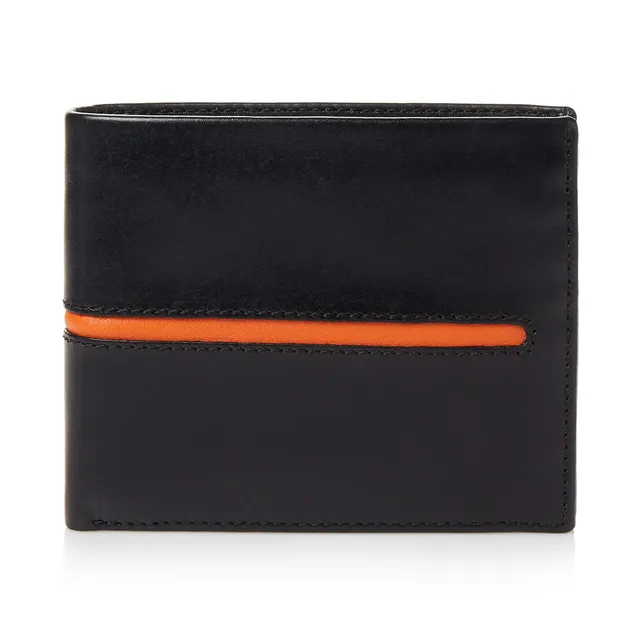 Visconti Monza portafoglio uomo in pelle nero arancione RFID
