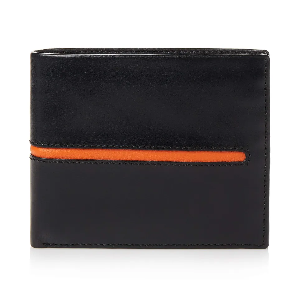 Visconti Monza portafoglio uomo in pelle nero arancione RFID