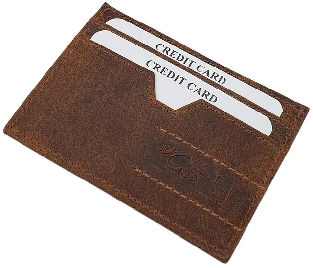myledershop Kredit- und Visitenkartenetuis porta carte cognac RFID