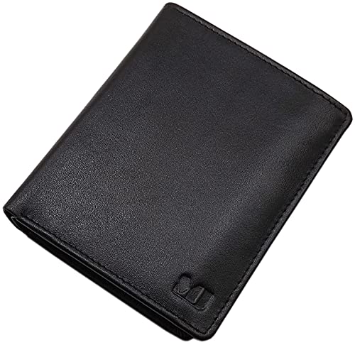 myledershop Münzbörsen Wiener Schachtel portafoglio nero in vacchetta
