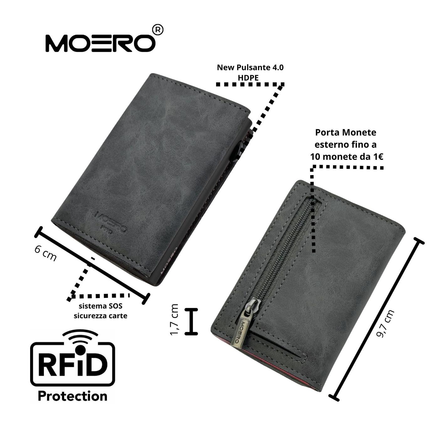 Moero Linea PRO PRO Zip portafoglio Grigio RFID con portamonete