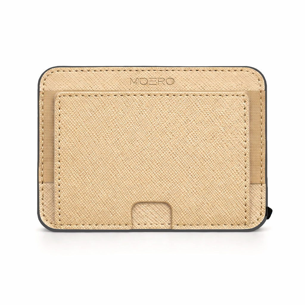 Moero Linea M2 M2 Pro Saffiano Gold portafoglio MagSafe RFID