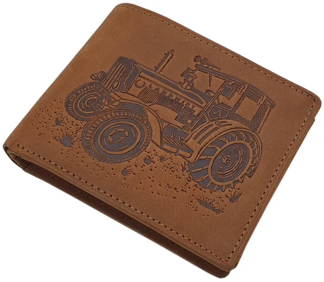 myledershop Herren Geldbörsen Modello 2 Orizzontale Cognac portafoglio uomo pelle bufalo RFID