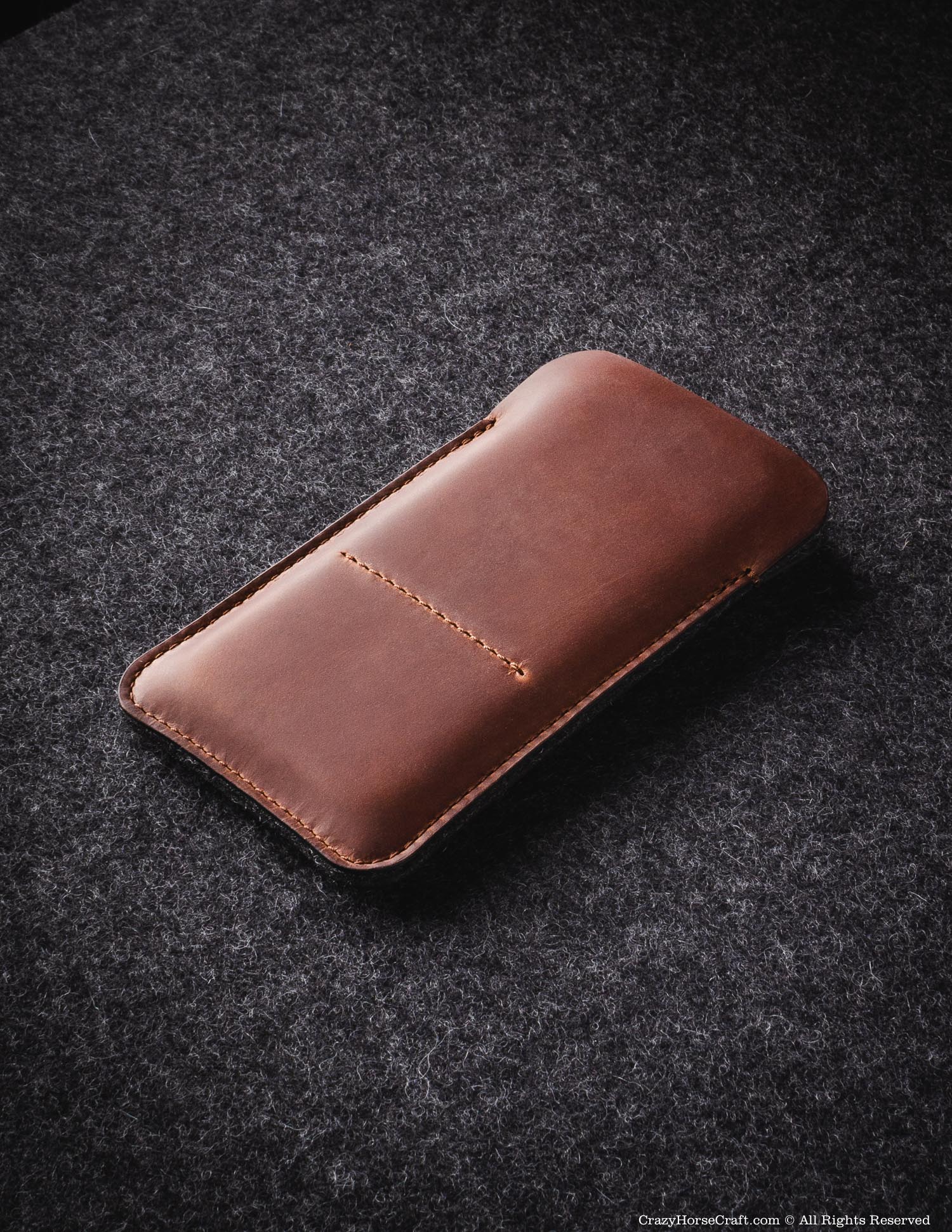 Crazy Horse Craft Phone Cases Classic Leather & Felt custodia Samsung Classic Brown