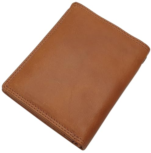 myledershop Herren Geldbörsen Modello 1 formato verticale portafoglio RFID cognac