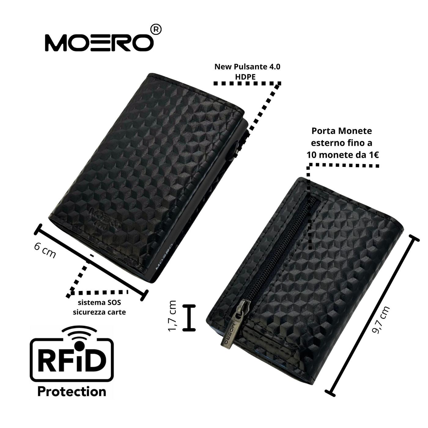 Moero Linea PRO PRO Zip 3D Hologram portafoglio nero RFID