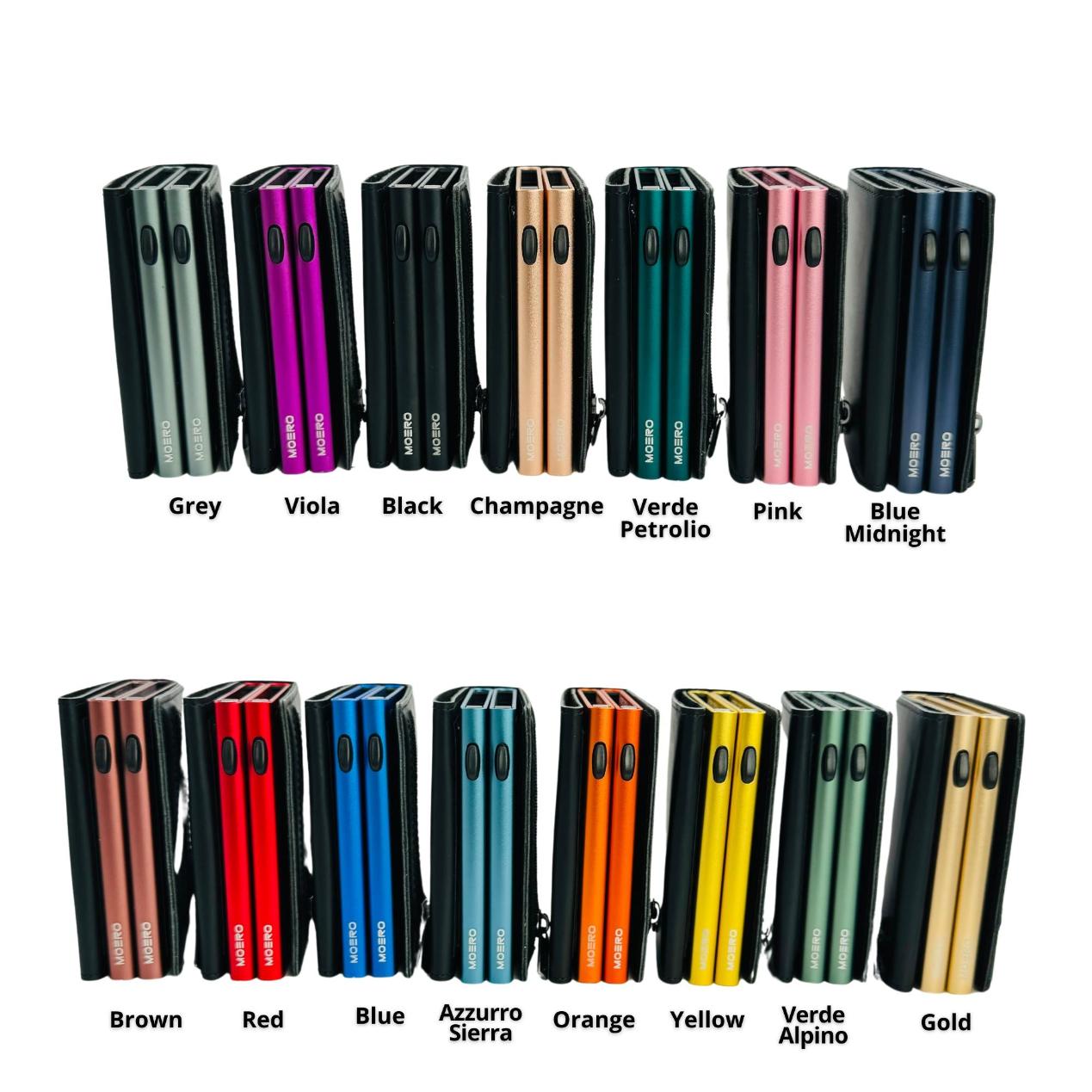 Moero Linea PRO Dual Zip portafoglio nero 15 carte con doppio portacarte