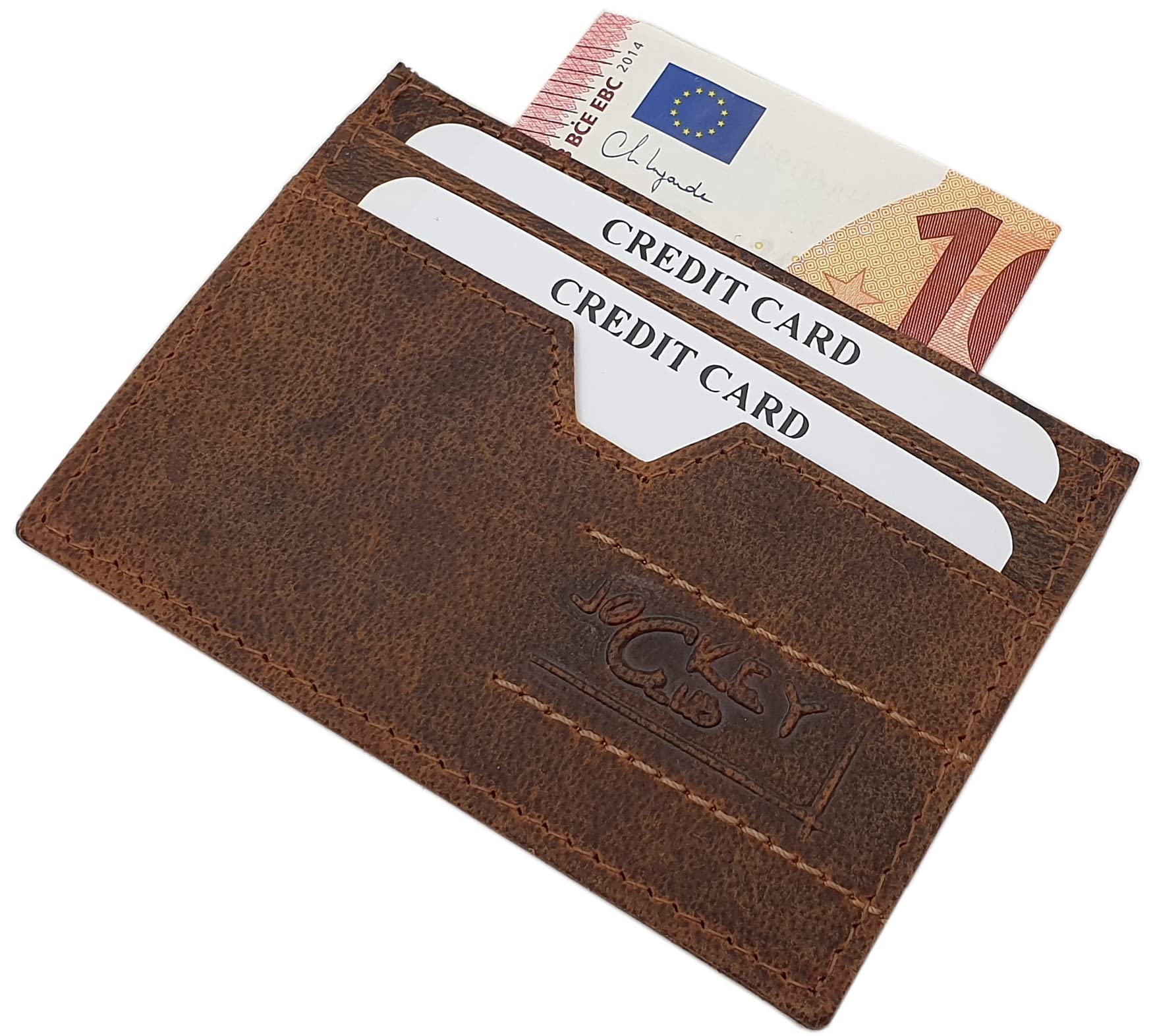 myledershop Kredit- und Visitenkartenetuis porta carte cognac RFID