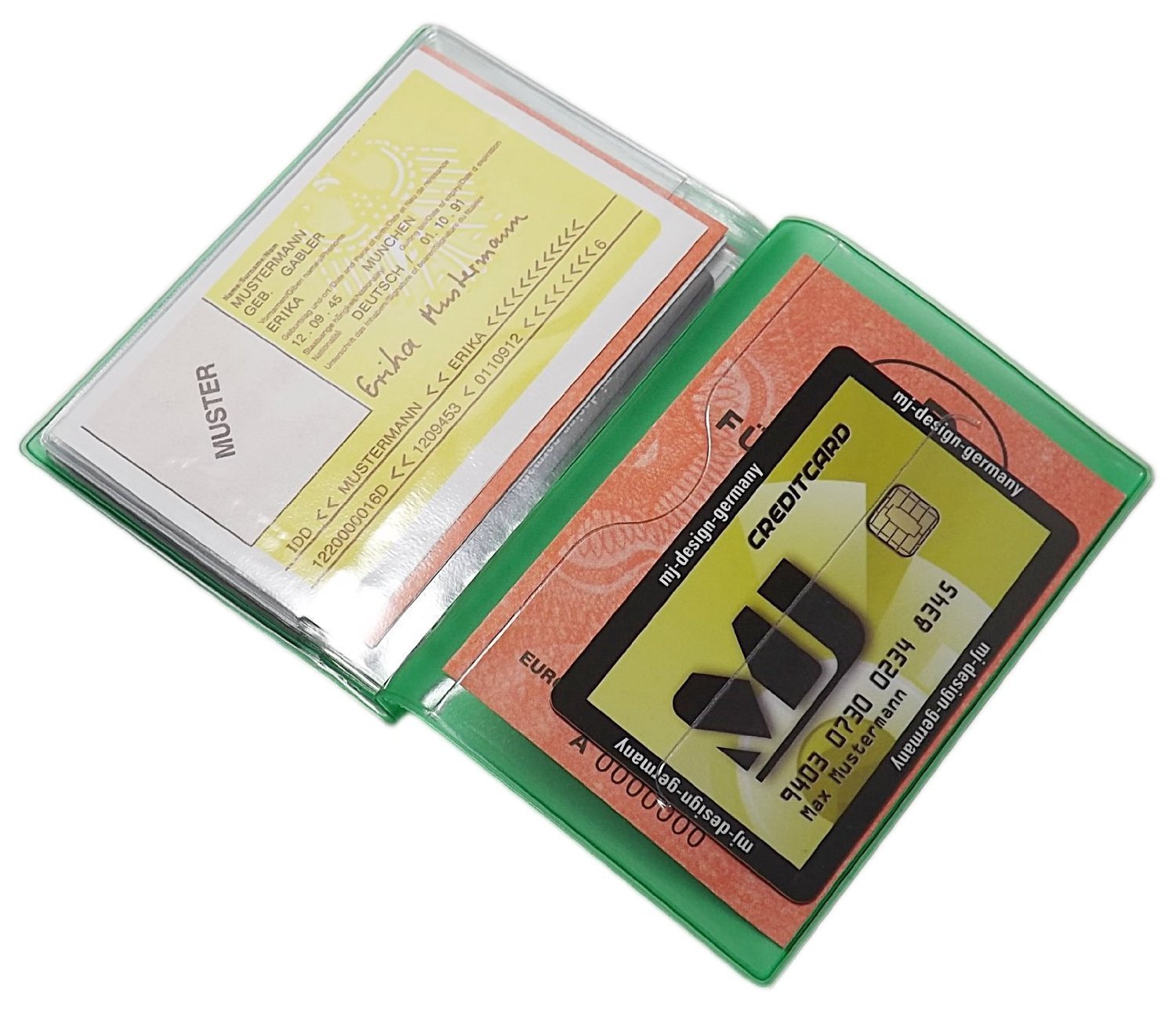myledershop Karten- und Ausweisetuis MJ-Design-Germany porta carte 12 scomparti colori assortiti