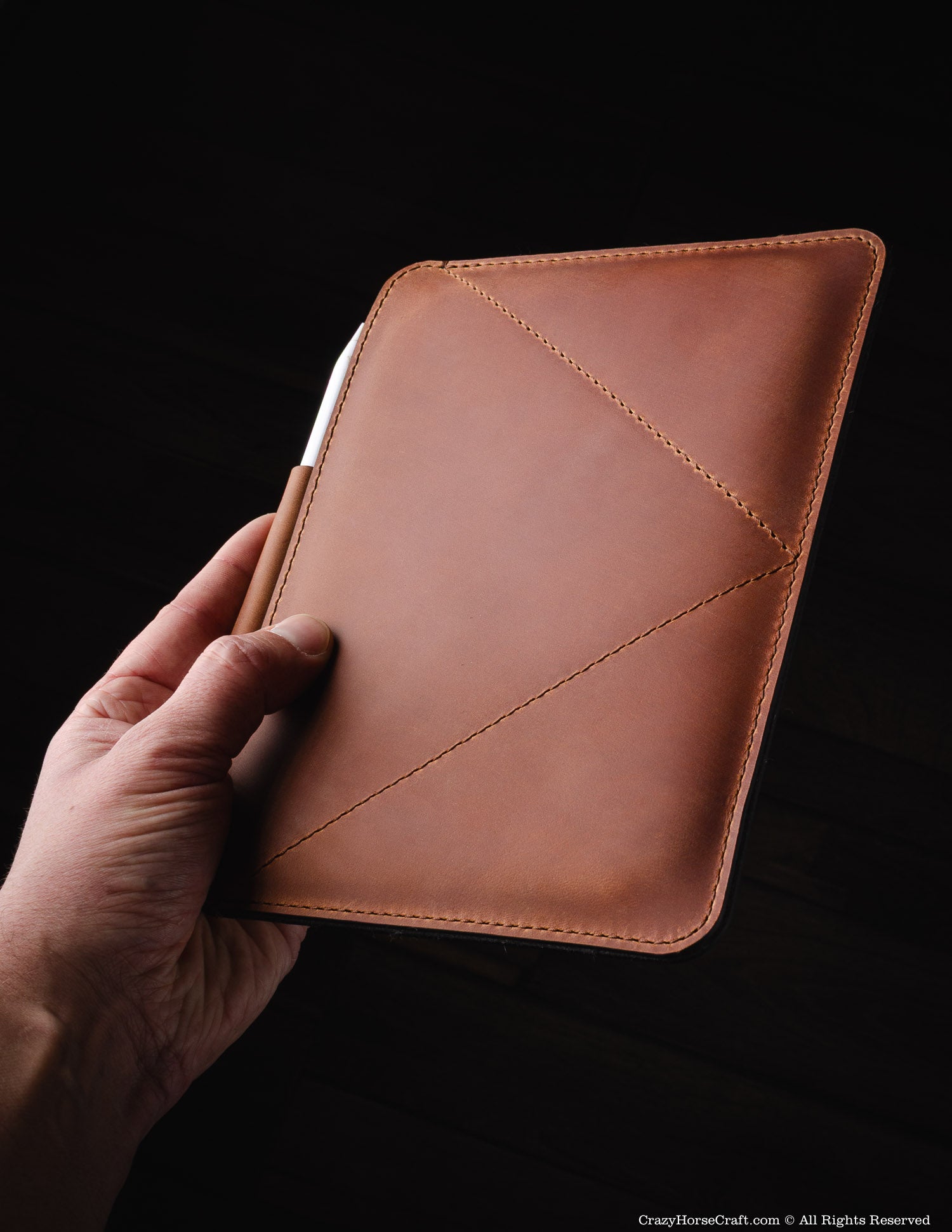Crazy Horse Craft iPad and Kindle Cases Classic Leather & Felt iPad Mini Case custodia marrone